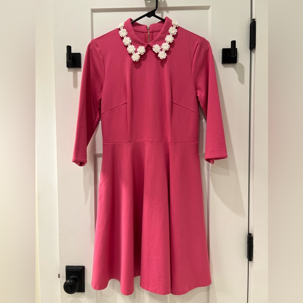 Adorable NWT Kate Spade Pink Dress with Flower Collar Size Small
